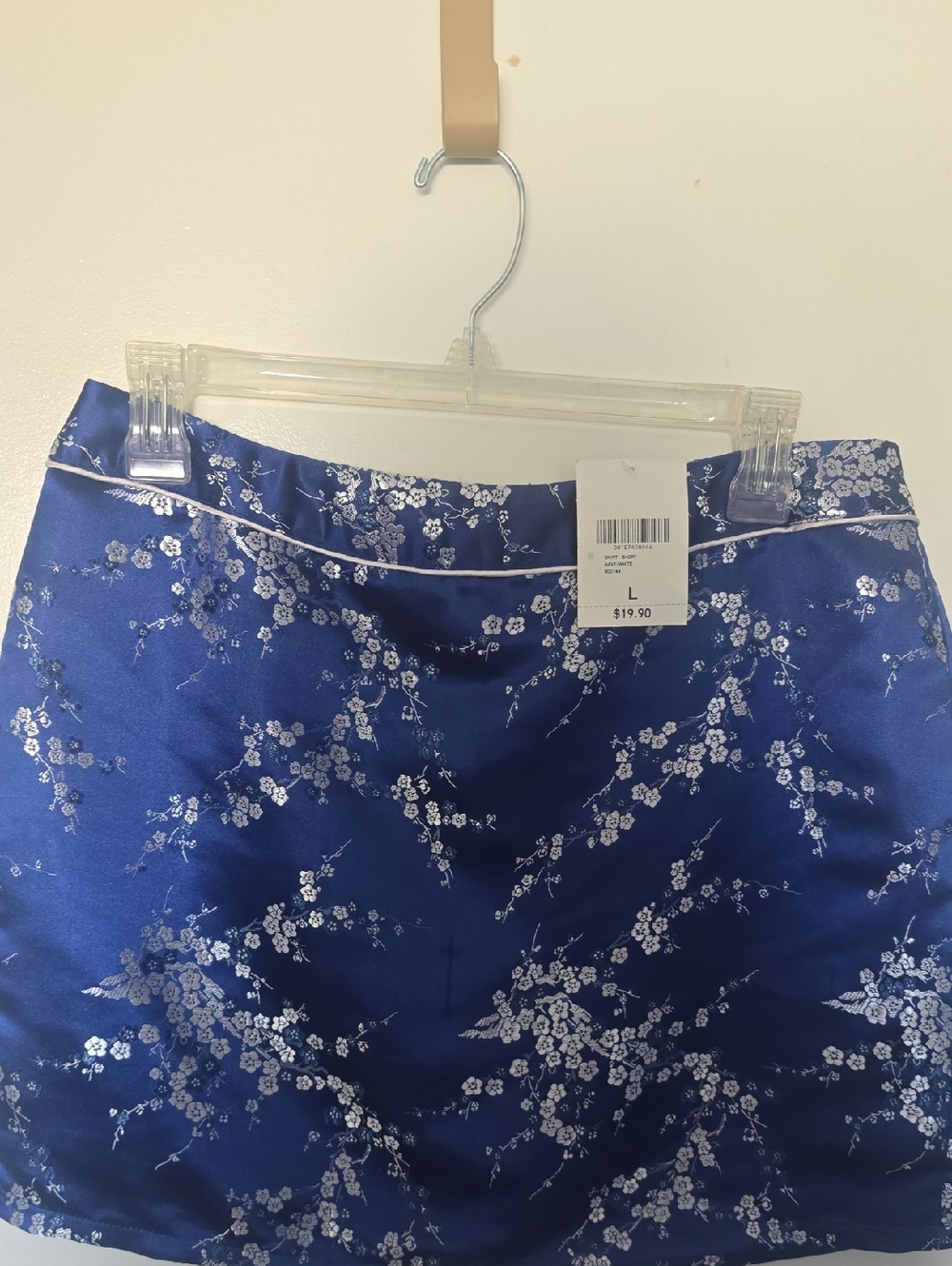 Forever 21 Blue Floral Satin Mini Skirt